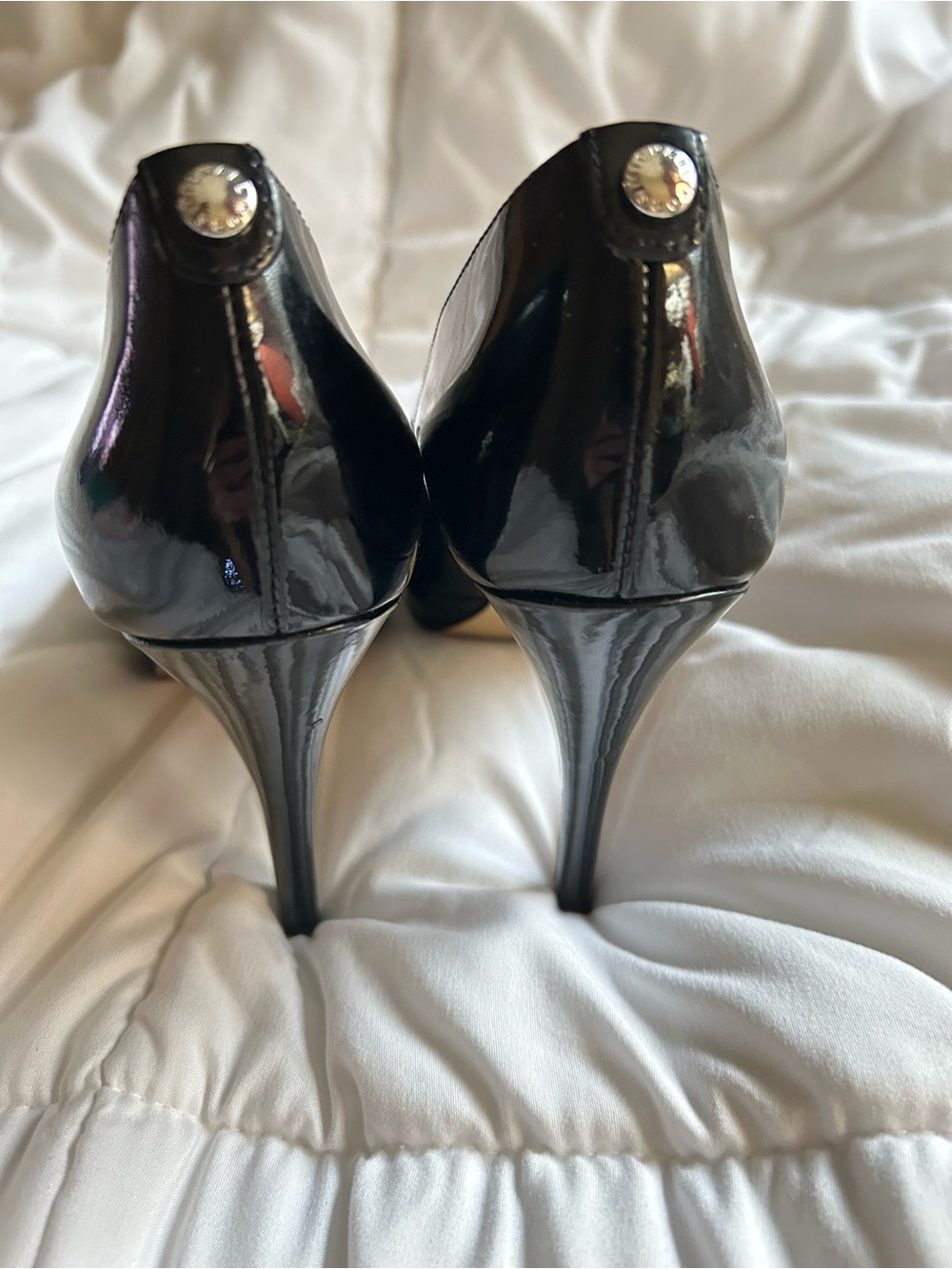 MICHAEL Michael Kors Black Patent Peep-Toe Heel